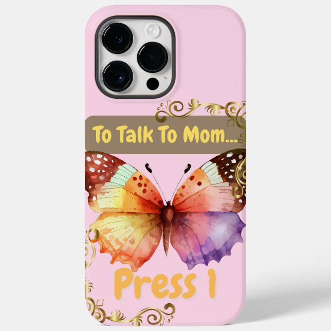 To Talk To Mom, Press 1 Case-Mate iPhone Case (Back)