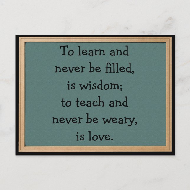 To Teach Is Love Postcard (Front)
