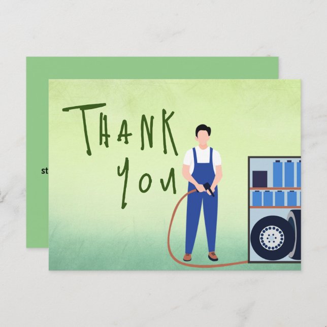 To thank for a mechanic postcard (Front/Back)