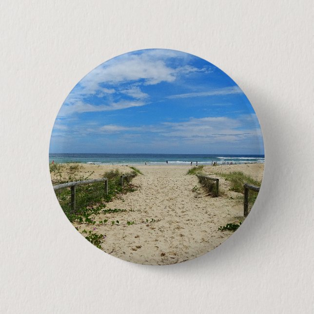 To the Beach 6 Cm Round Badge (Front)