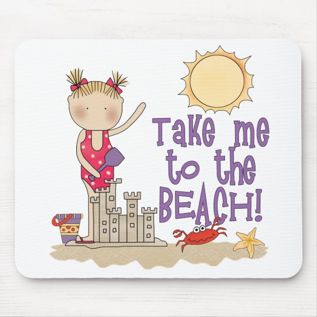 To the Beach (Girl) Mouse Pad (Front)