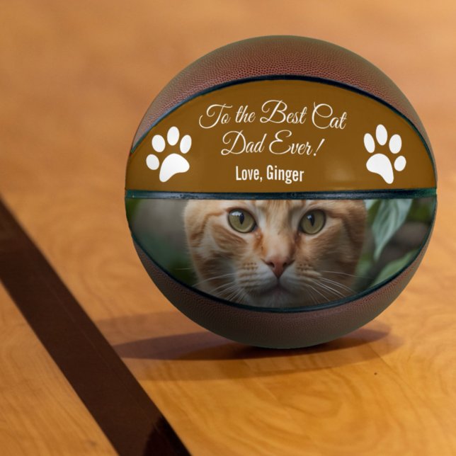 To the Best Cat Dad Ever Custom Photo Basketball (Creator Uploaded)