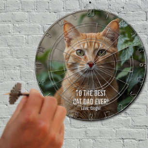 To the Best Cat Dad Ever Custom Photo Dartboard