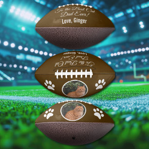 To the Best Cat Dad Ever Custom Photo Football