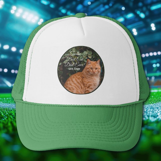 To the Best Cat Dad Ever Custom Photo Trucker Hat (Creator Uploaded)