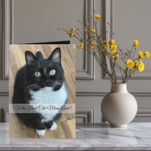To the Best Cat Mum Ever Custom Photo & Text Holiday Card