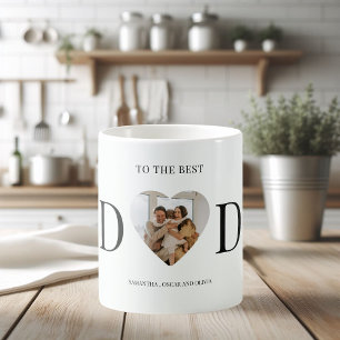 To The Best Dad Personalised Heart Photo Coffee Mug