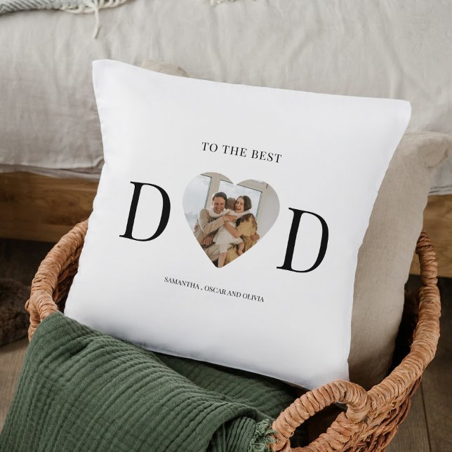 To The Best Dad Personalised Photo Heart  Cushion (Creator Uploaded)
