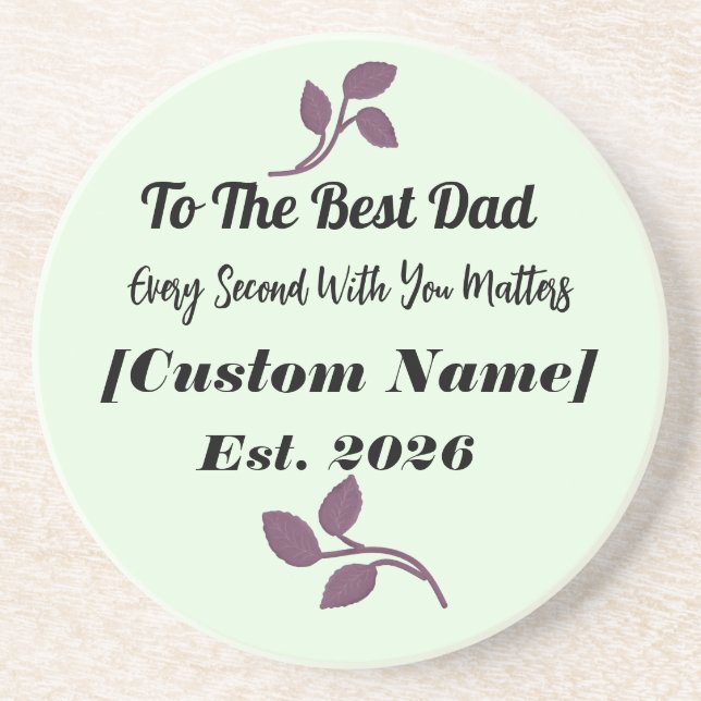 To The Best Dad Personalised Watch Gift  Coaster (Front)