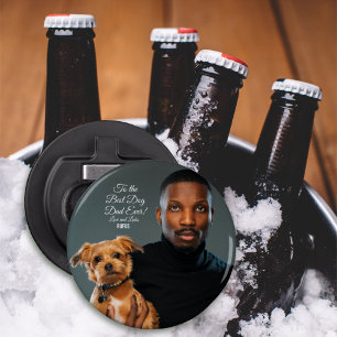 To the Best Dog Dad Ever Custom Photo Bottle Opener