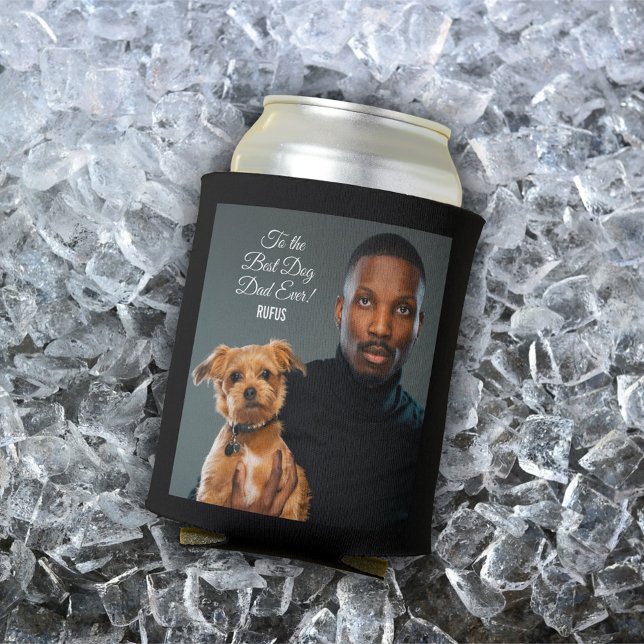 To the Best Dog Dad Ever Custom Photo Can Cooler (Creator Uploaded)