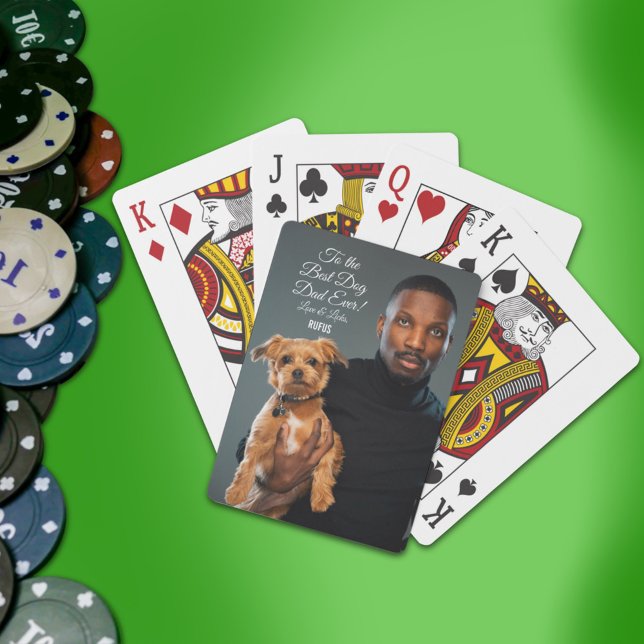 To the Best Dog Dad Ever Custom Photo Playing Cards (Creator Uploaded)