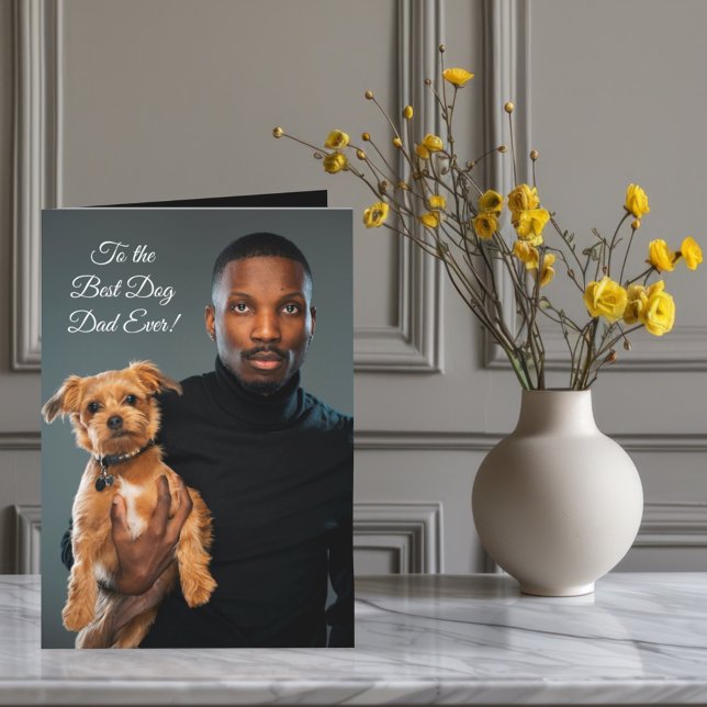 To the Best Dog Dad Ever Custom Photo & Text Holiday Card (Creator Uploaded)