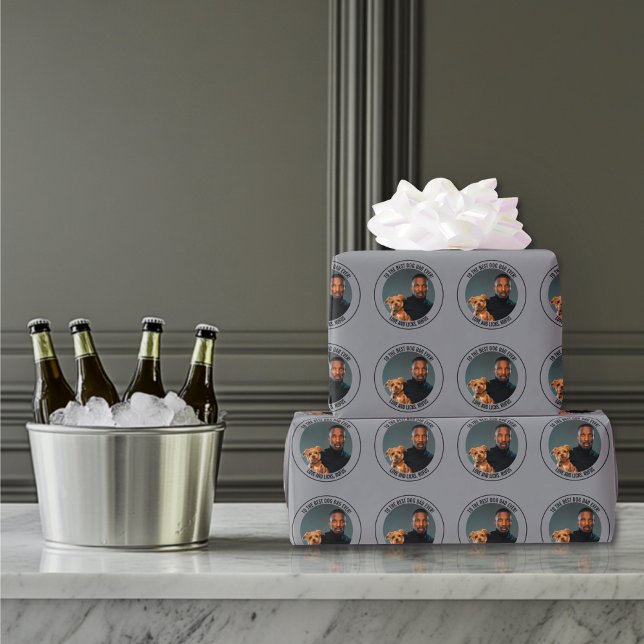 To the Best Dog Dad Ever Custom Photo & Text Wrapping Paper (Creator Uploaded)