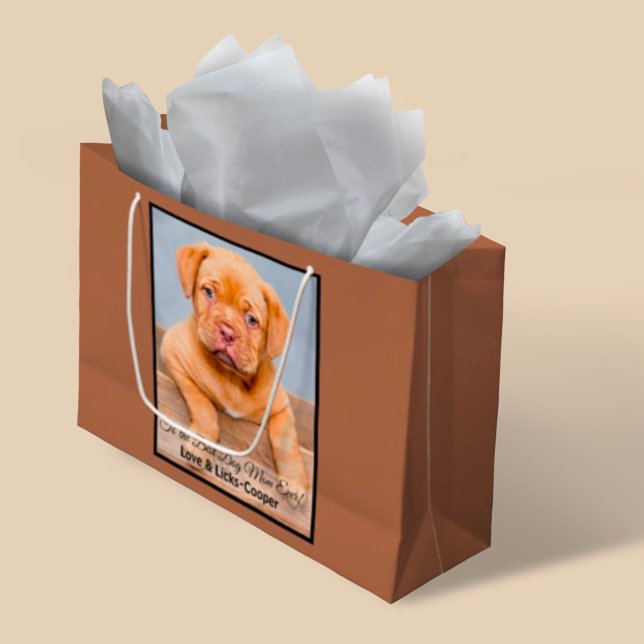 To the Best Dog Mum Ever Custom Photo Large Gift Bag (Creator Uploaded)