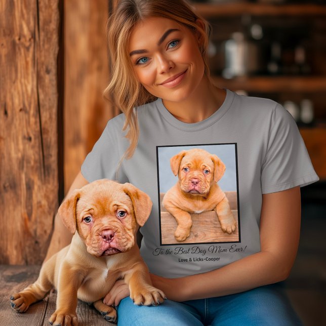 To the Best Dog Mum Ever Custom Photo Throw Pillow T-Shirt (Creator Uploaded)