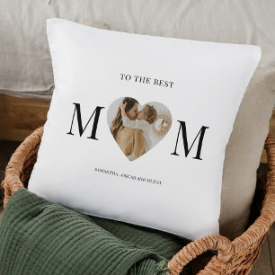 To the Best Mom Photo Heart Pillow – Personalized 