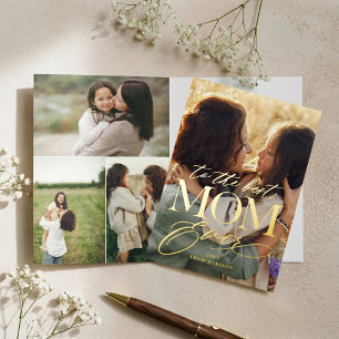 To The Best Mum Ever Script Mother's Day Photo Foil Greeting Card