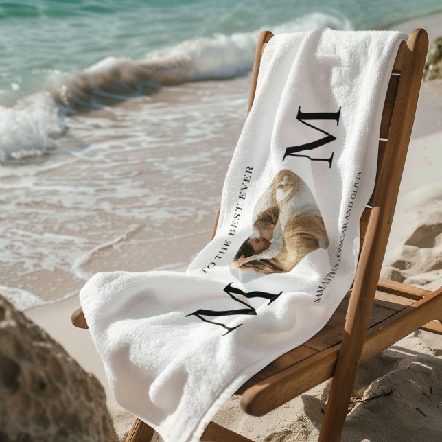 To the Best Mum Photo Heart Beach Towel (Creator Uploaded)