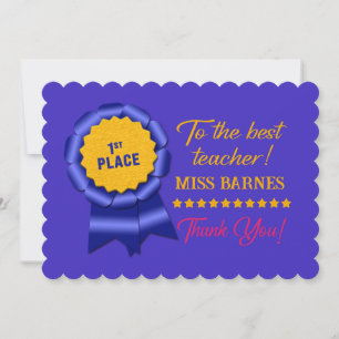 To the Best Teacher Blue Ribbon You Customise It