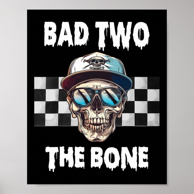 To The Bone Birthday Halloween Skeleton Boy Toddle Poster (Front)