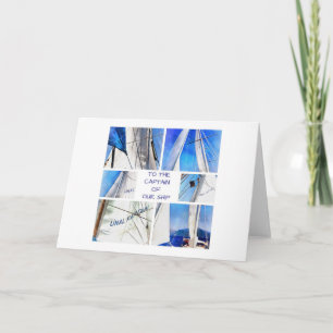 To The Captain Of Our Ship Artistic White Sails Invitation