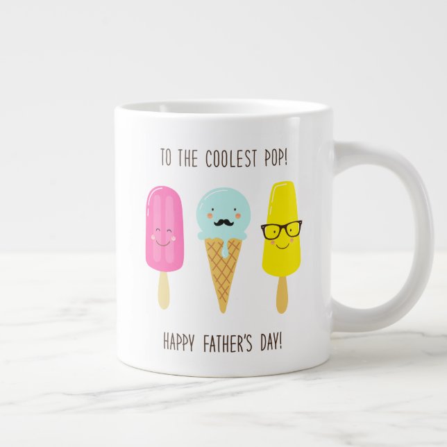 To The Coolest Pop - Father's Day Large Coffee Mug (Right)