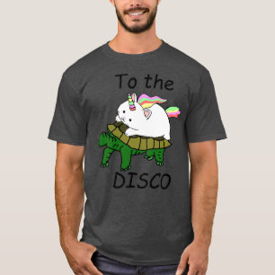 To the disco Caticorn rides turtle T-Shirt