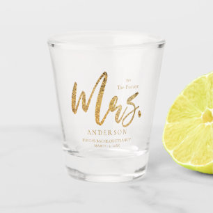 To The Future Mrs. Wedding Gold Glitter Custom Shot Glass