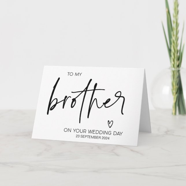 To the Groom Brother on Your Wedding Day Gift Card (Front)