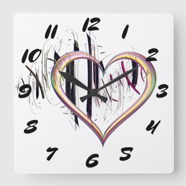 To the Heart Be True Square Wall Clock (Front)