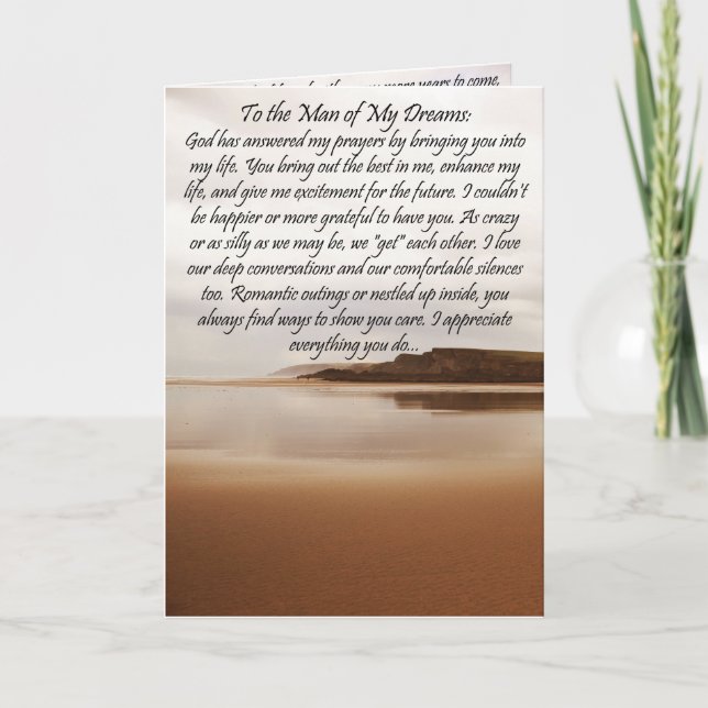 To The Man of My Dreams Birthday Card (Front)