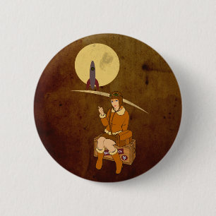 To the moon 6 cm round badge