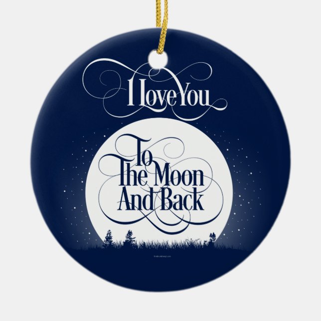 To The Moon And Back Ceramic Tree Decoration (Front)