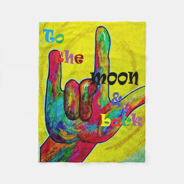 To the Moon and Back Fleece Blanket (Front)