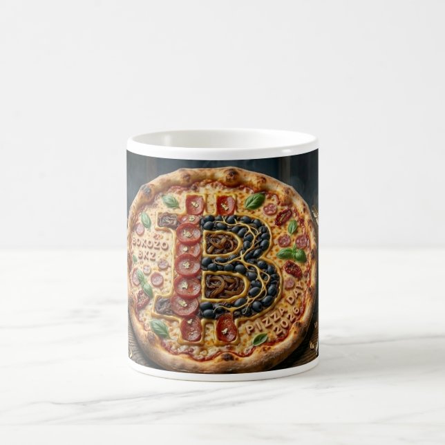 To The Moon" Bitcoin Pizza Day Premium Ceramic Mug (Center)