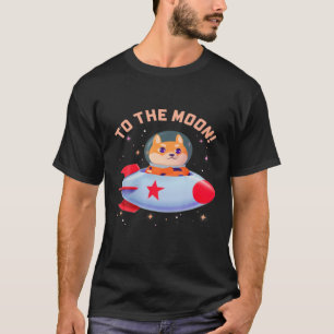 To The Moon Cute Crypto Doge Shiba Inu Rocket T-Shirt