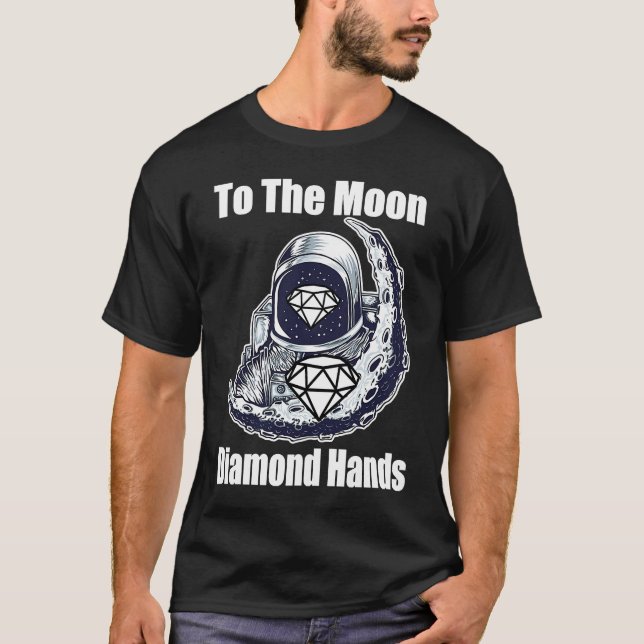 To The Moon Diamond Hand GME Stonk Stock T-Shirt (Front)