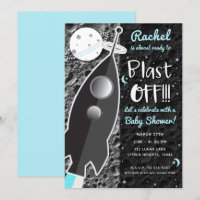 TO THE MOON Rocket Ship Space Baby Shower