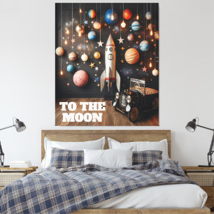 To The Moon Space Kid's Room Decor