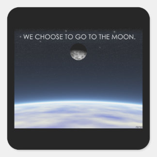 To The Moon Square Sticker