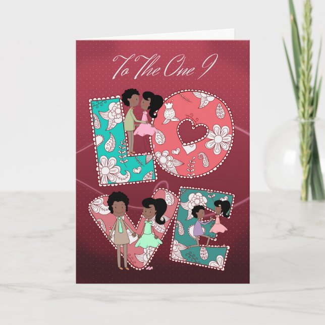 To the one I love Patterned Love And Loving Africa Holiday Card (Front)