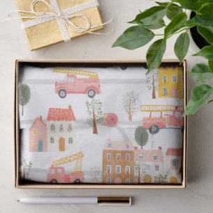 To the Rescue - Firefighters in action Fire Truck Tissue Paper