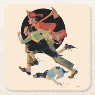 To the Rescue Square Paper Coaster