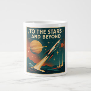 "To The Stars And Beyond" Vintage Space Travel Large Coffee Mug