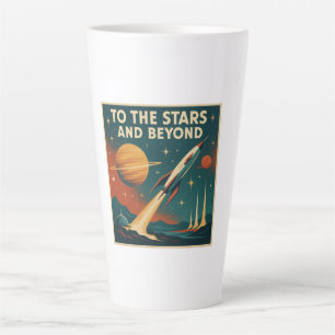 "To The Stars And Beyond" Vintage Space Travel Latte Mug