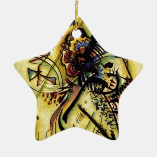 To the Unknown Voice by Kandinsky Ceramic Tree Decoration (Front)