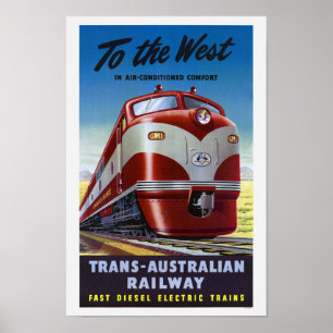 To The West Australia Railway Travel Poster