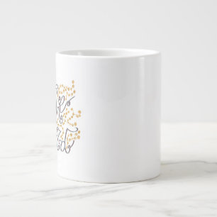 to the world mug, right handed large coffee mug