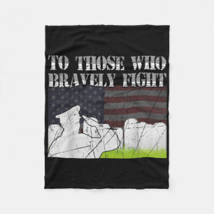 To Those Who Bravely Fight Usa Flag Memorial Day  Fleece Blanket